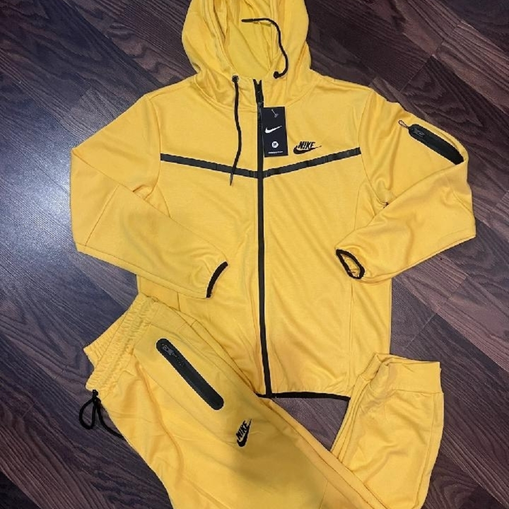 Nike Vibrant Yellow Tracksuit with Black Details